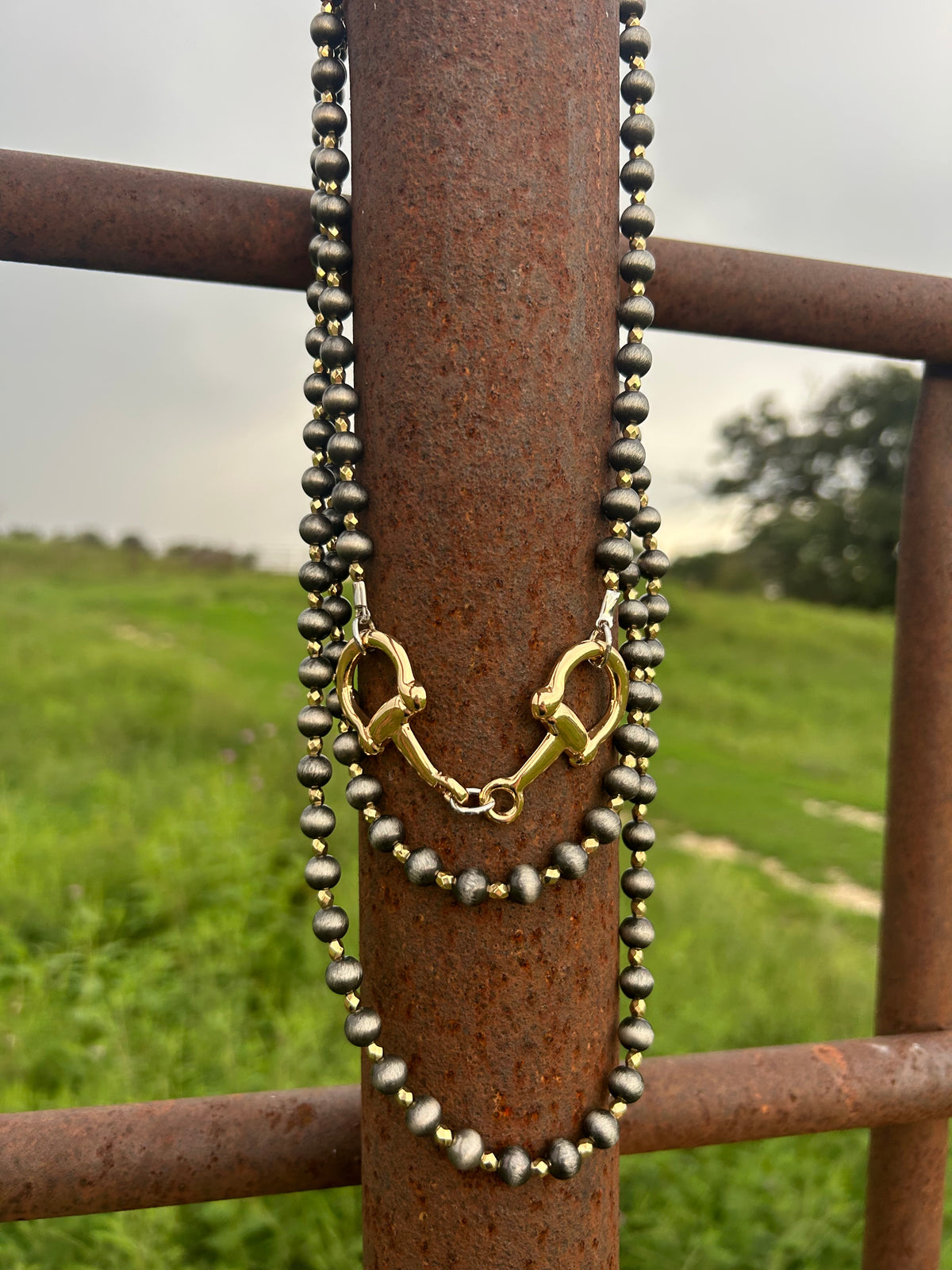 Gold Buckle Bit Necklace