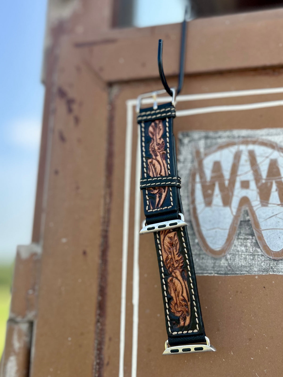 Twisted Trails Hand Tooled Leather Myra Watch/Eagle Mesa