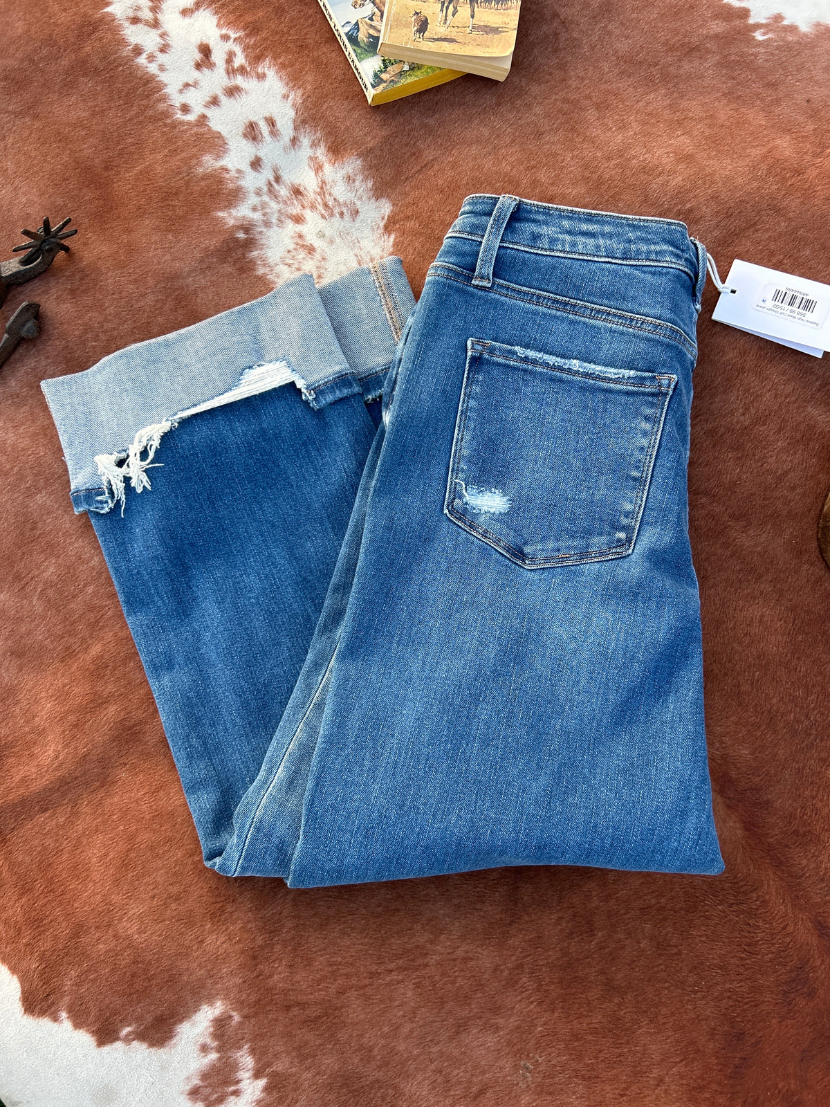 Daphne High Waist Cuff Straight jeans