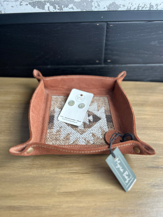 Olivia Leather Aztec Catch Tray