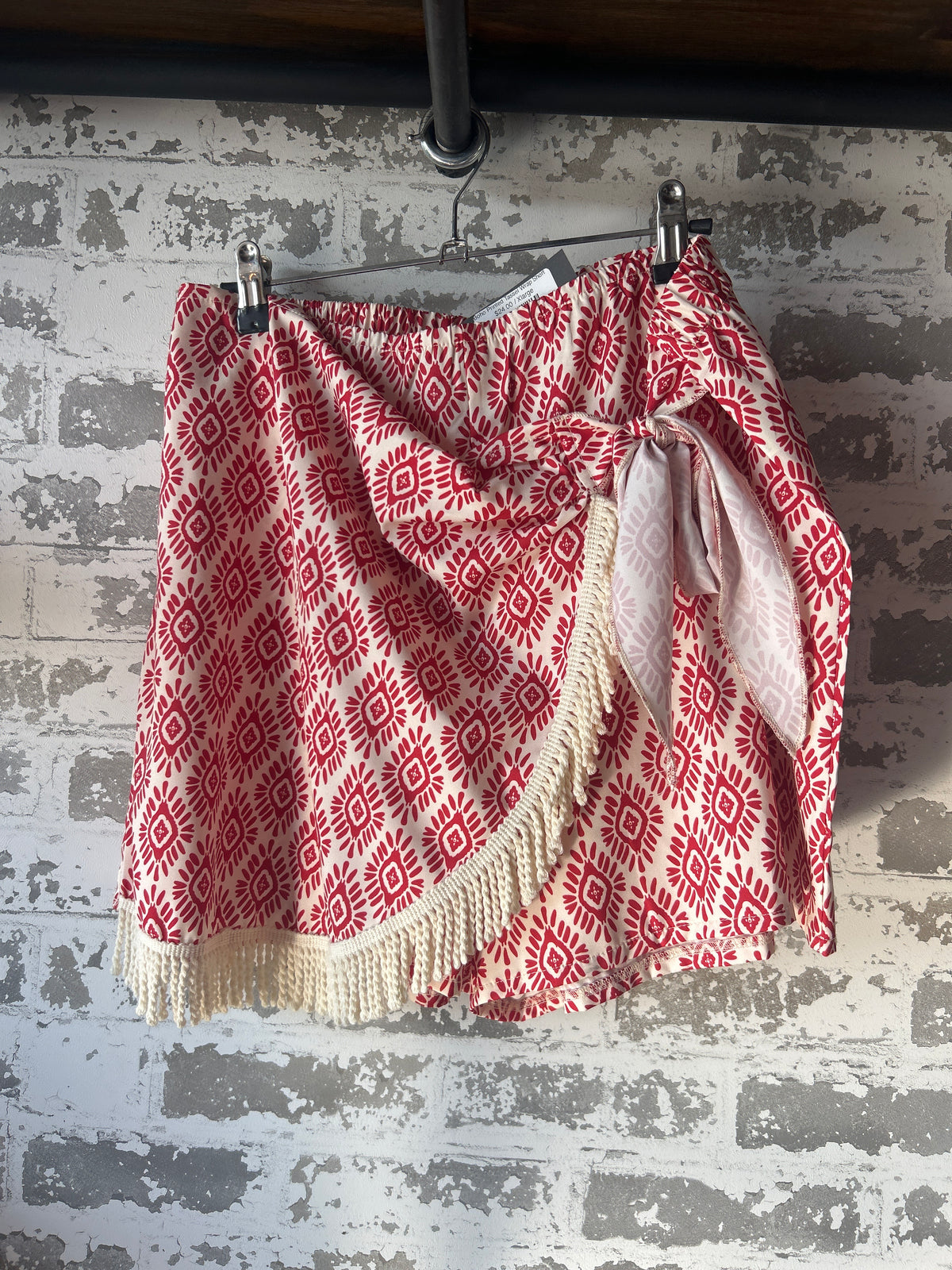 Boho Printed Tassel Wrap Shorts