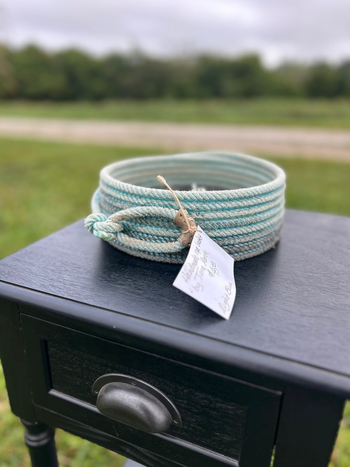Light Blue Rope Basket