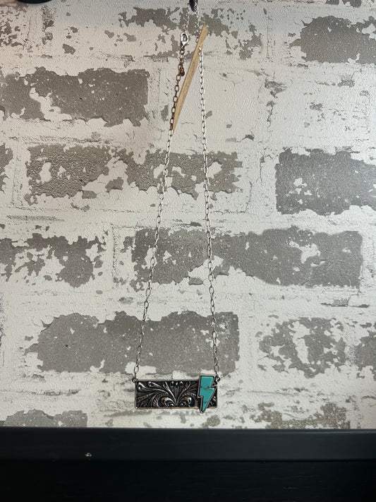 LIGHTENING BOLT BAR NECKLACE