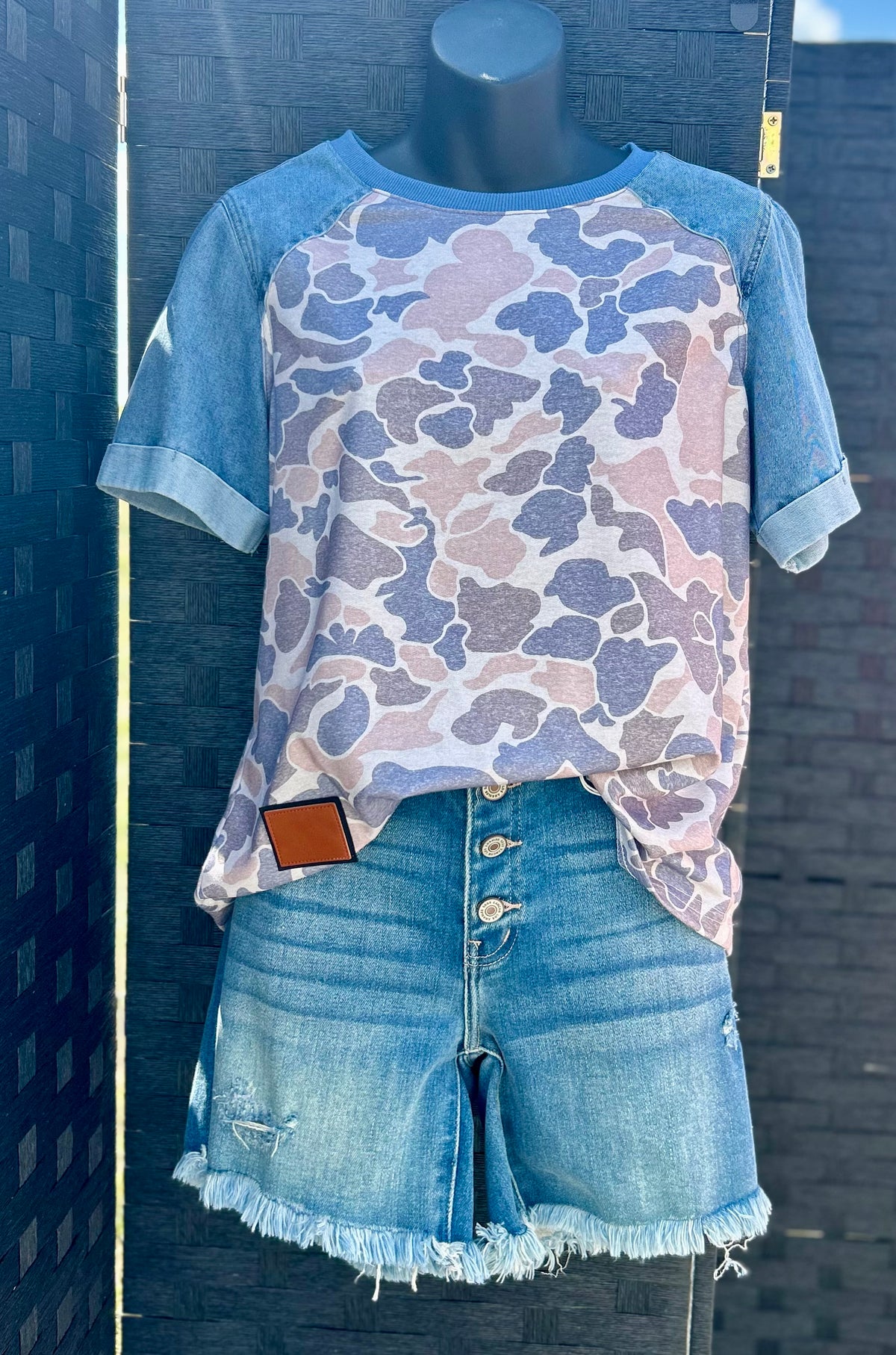 Camo Denim Top