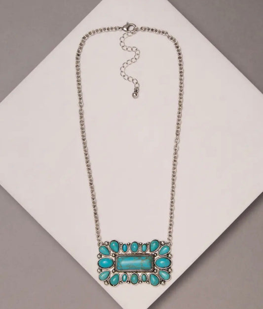 Horizontal Rectangle Turquoise Stone