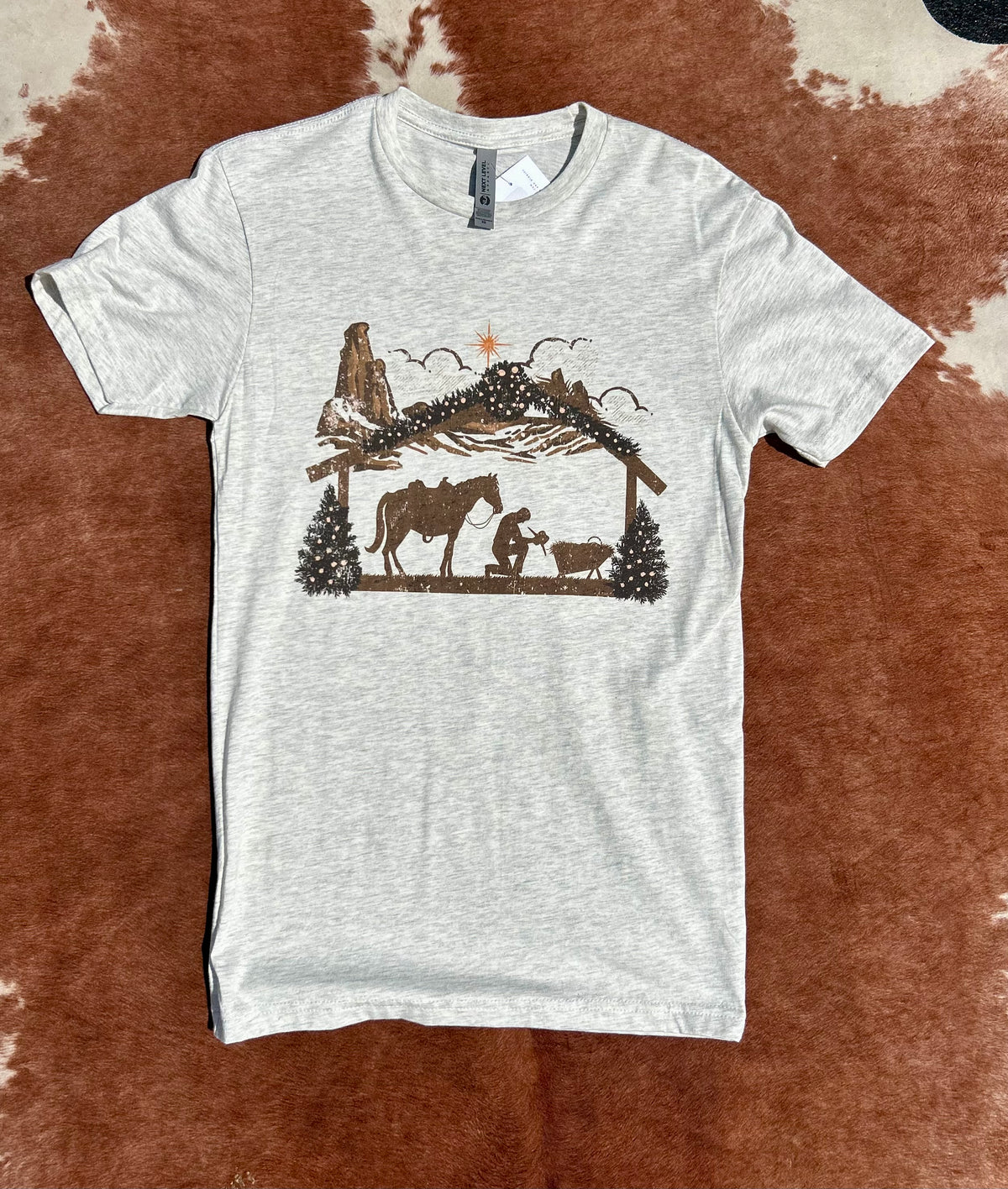 Praying Cowboy at Christmas Manger