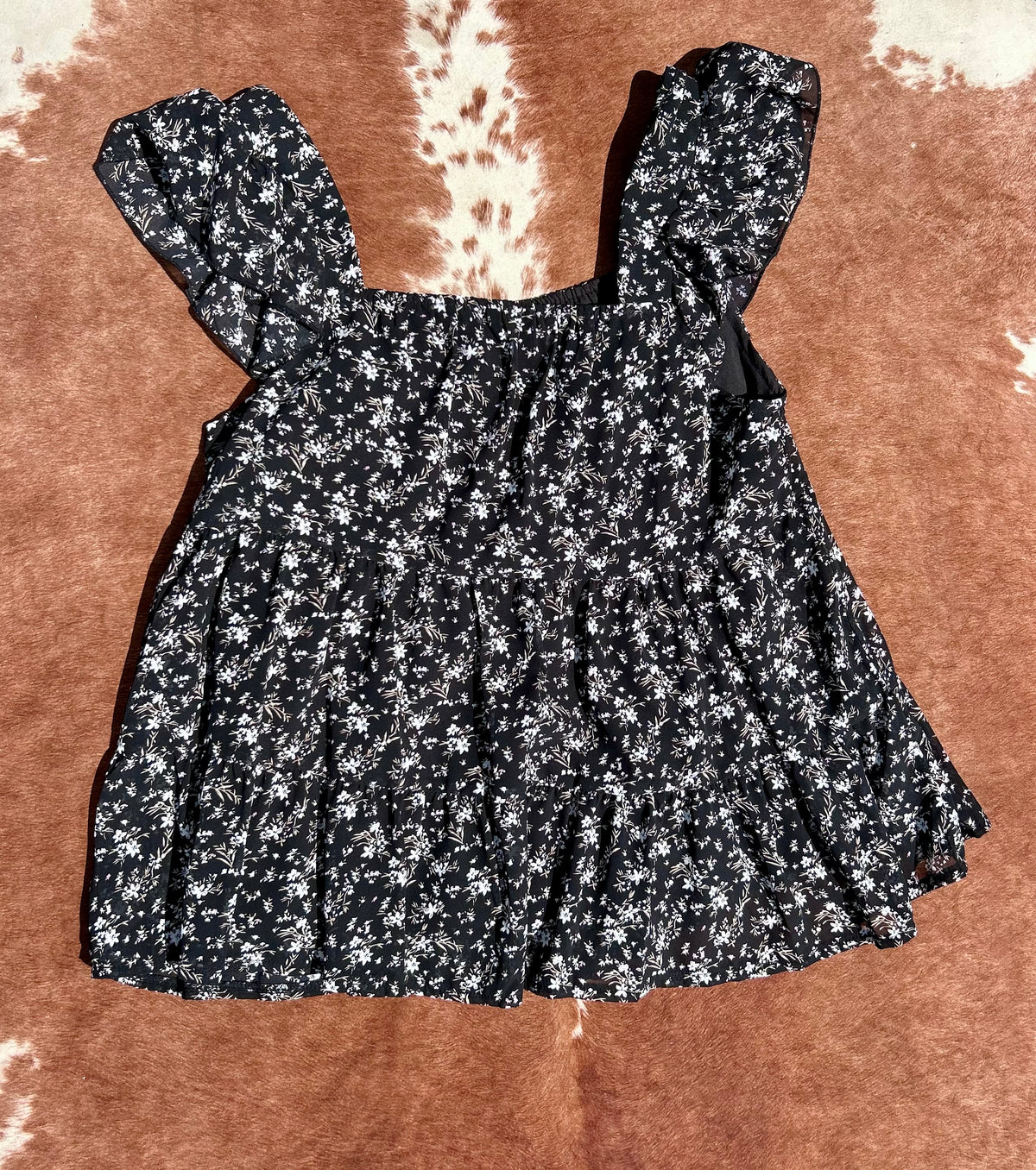 Gabbey Floral Ruffle Top