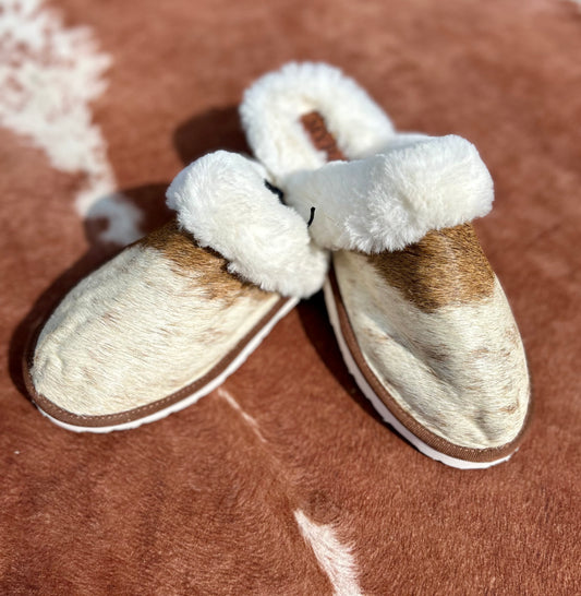 Myra Cowhide Slipper