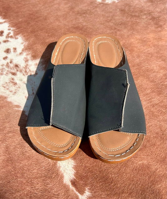 Zara Wedge Sandal Black