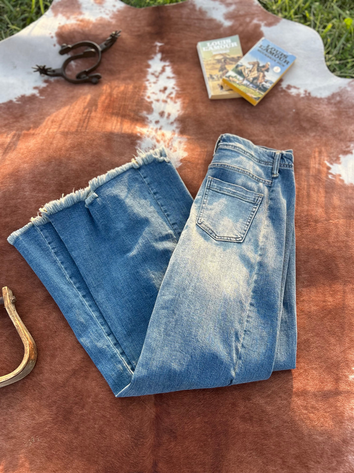 Macie Mid Rise Flare Wide Leg
