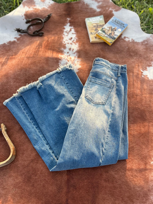 Macie Mid Rise Flare Wide Leg