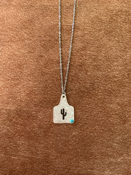 Cactus Tag Necklace