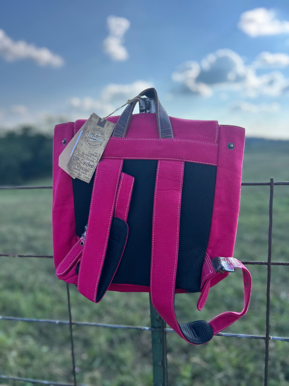 Up-cycled Canvas & Leather Backpack