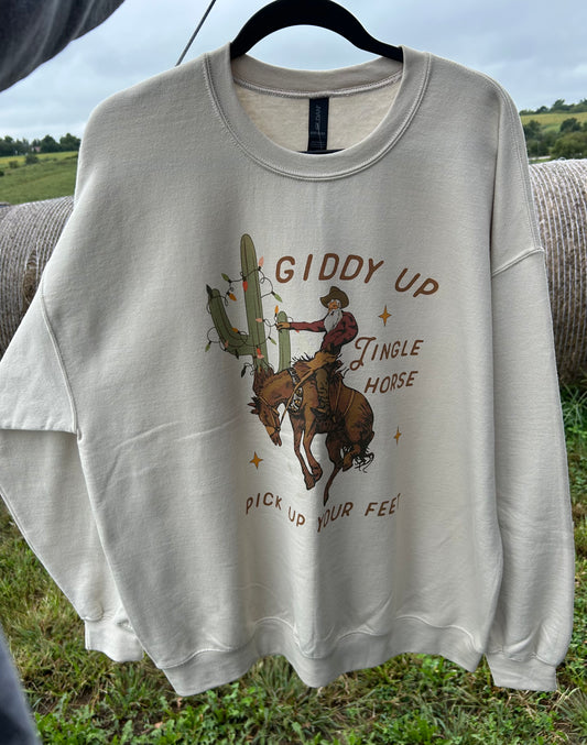 Western Giddy Up Jingle Horse sweatshirt