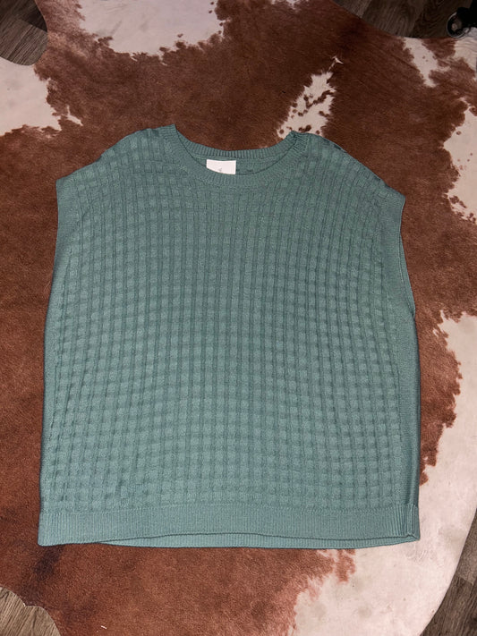 JASMINE TEXTURED SHORT SLEEVE SWEATER (+size)