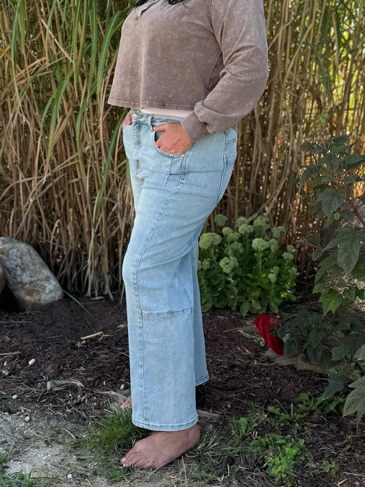 Winchester High Rise Cropped Wide Leg Jeans