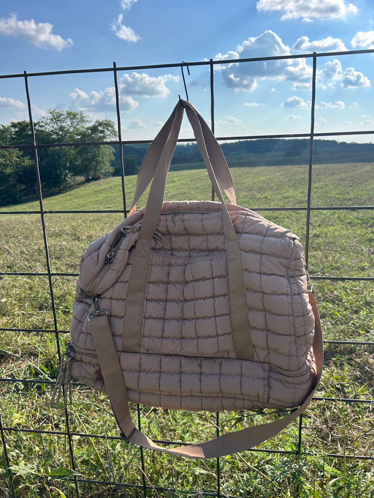 Globetrotter Quilted Nylon Puffer Weekender Bag