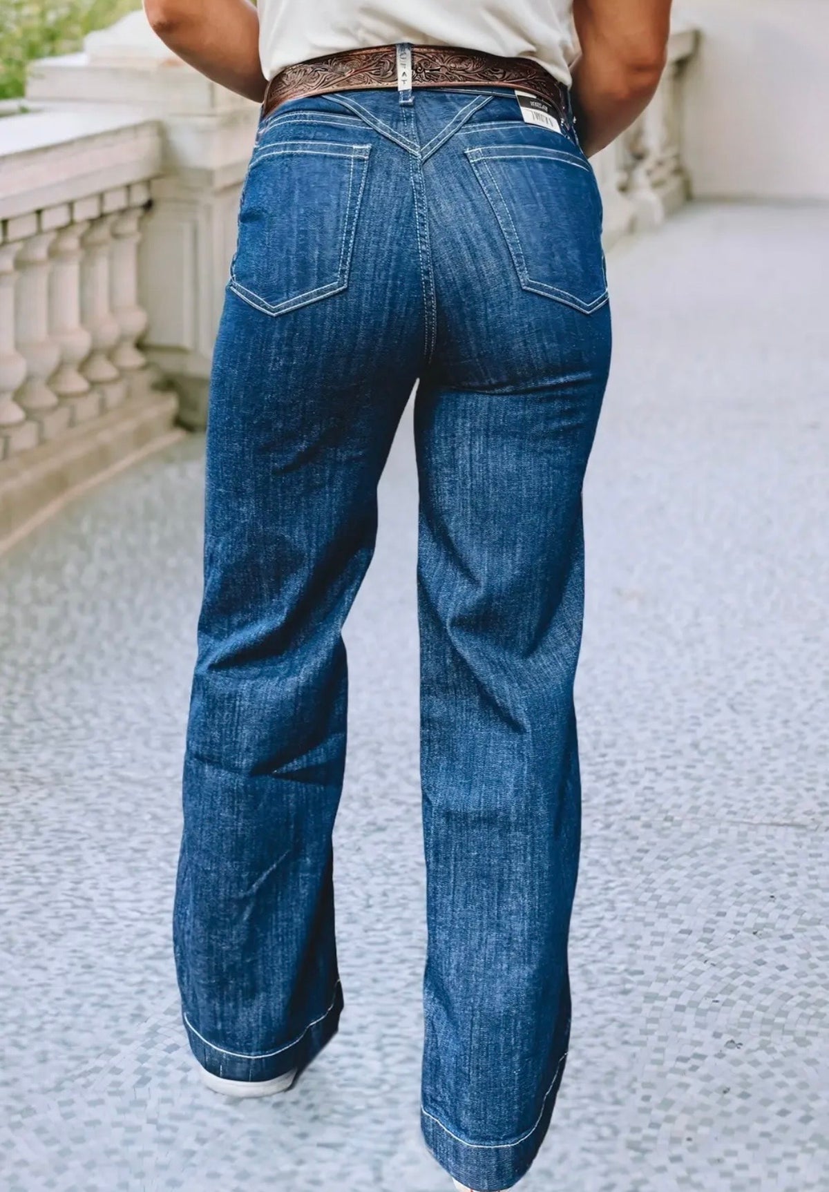 Stitched Waist Detail Jeans