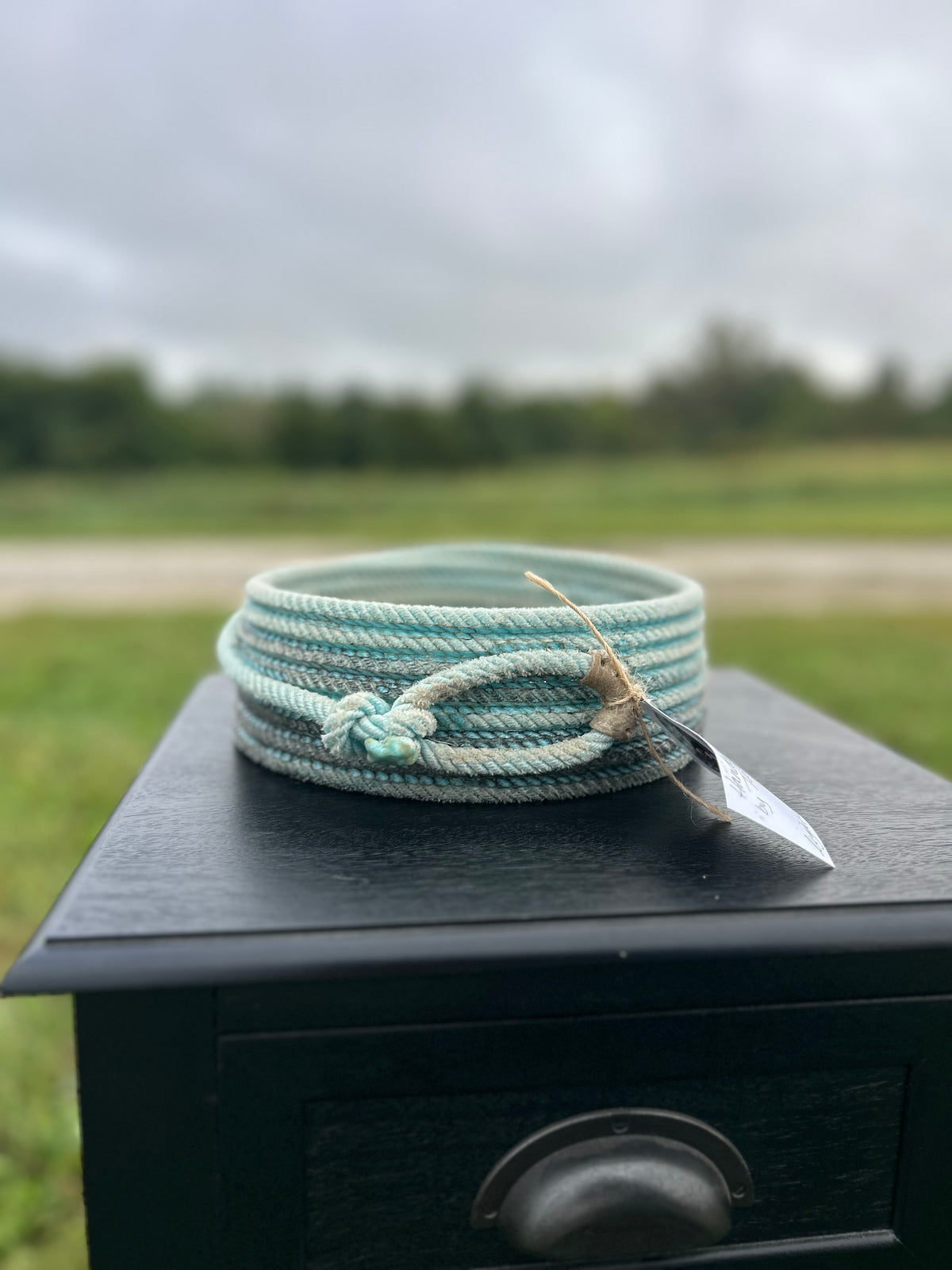 Light Blue Rope Basket