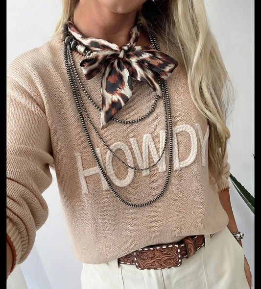 Howdy Letter Sweater