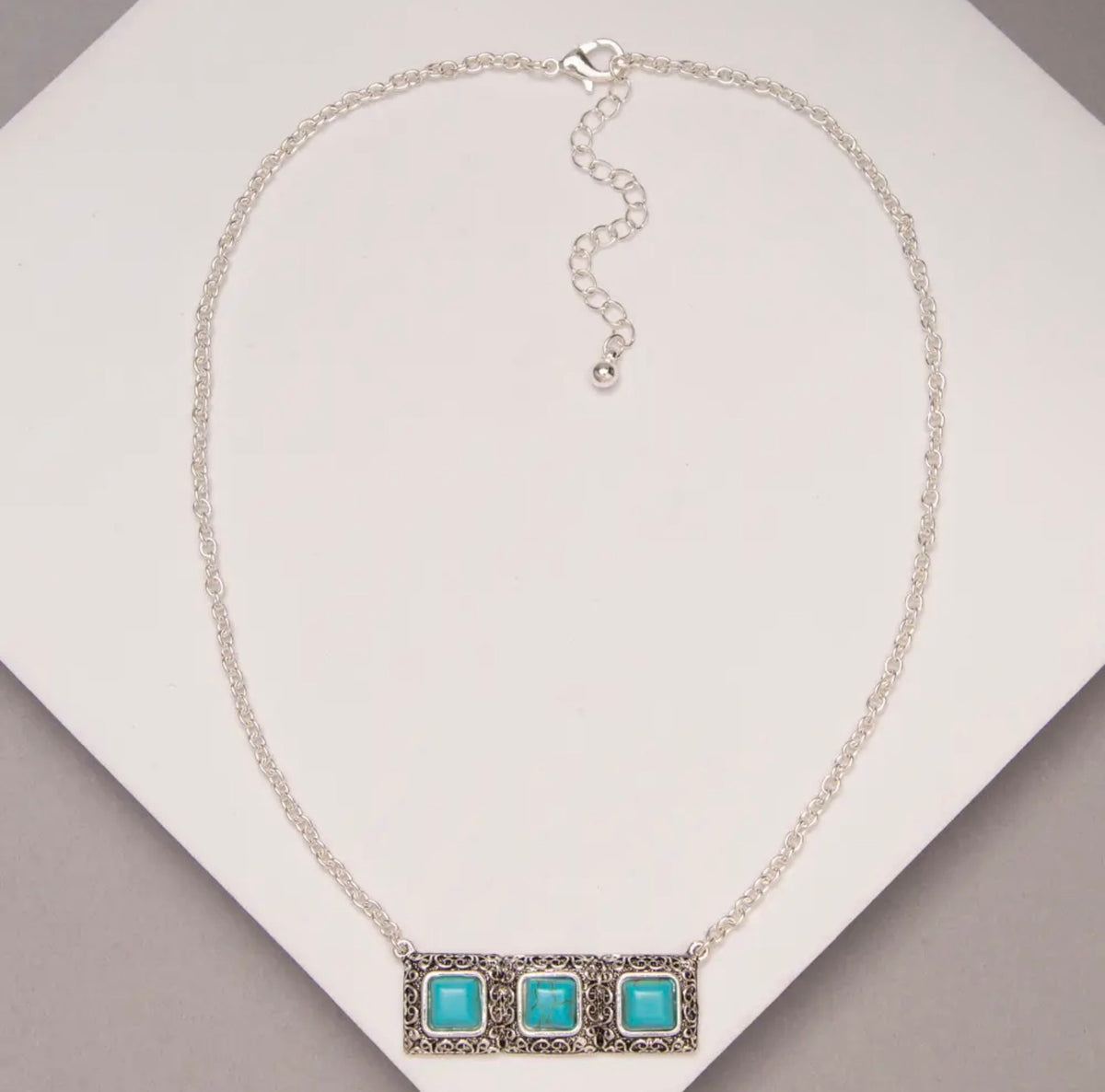 Three Stone Bar Necklace